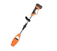 funrautz Souffleur de feuilles de jardin sans fil, léger, alimenté par batterie, 400 W, 150 MPH/520 CFM, souffleur pliable à vitesse réglable, chargeur de batterie 21 V inclus, orange