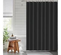 Funria Rideau de douche imperméable en EVA avec 12 crochets pour salle de bain et cabine de douche Noir 180 x 200 cm