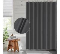 Funria Rideau de Douche Profond Gris 180x200 Cm Eva Rideau de Douche Anti Moisissure Imperméable À l'eau Salle de Bain Rideau 12 Rideau D'anneau de Douche Facile À Nettoyer Rideau de Bain
