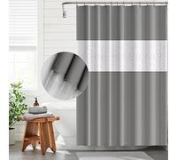 Funria Rideau de Douche Gris Épissé 180x200 Cm Eva Rideau de Douche Anti Moisissure Imperméable À l'eau Salle de Bain Rideau 12 Rideau D'anneau de Douche Facile À Nettoyer Rideau de Bain