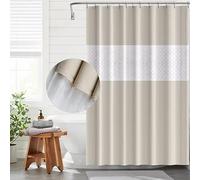 Funria Rideau de Douche Résistant à la Moisissure Imperméable avec des Crochets, Moule Résistant, Antibactérien, Facile à Nettoyer, Rideaux de Douche pour Salle de Bains, 180 x 200cm