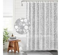 Funria Rideau de Douche Semi-Transparent 180x200 Cm Eva Anti Moisissure Imperméable À l'eau Pour Salle de Bain Avec 12 Anneaux Facile À Nettoyer