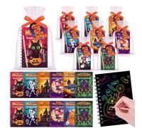 Funrous Lot de 48 carnets de coloriage pour Halloween, motif citrouille, chauve-souris, araignée, fantôme, sorcière, activités de tourisme, récompenses, cadeaux de fête