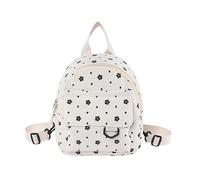 FUNSEED Mini sac à dos décontracté en velours côtelé pour femme, blanc/jardin opulent, s