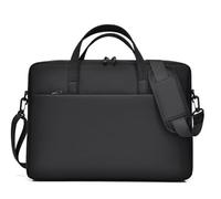 FUNSEED Sac à bandoulière imperméable pour ordinateur portable de 15,6" pour homme et femme - Pour les trajets quotidiens, noir