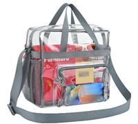 FUNSEED Sacs de rangement de voyage en PVC transparent, style simple, adaptés pour l'organisation de voyage, les articles de toilette et le rangement de cosmétiques, gris, Rangement quotidien