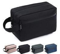 FUNSEED Trousse de Toilette de Voyage pour Hommes et Femmes, Accessoires de Toilette Sac de Rasage, Sac de Rangement Pliable pour Outils de Brosse cosmétique avec poignée,Noir