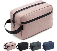 FUNSEED Trousse de Toilette de Voyage pour Hommes et Femmes, Accessoires de Toilette Sac de Rasage, Sac de Rangement Pliable pour Outils de Brosse cosmétique avec poignée,Rose