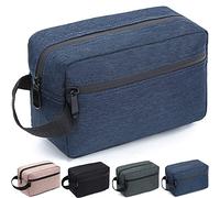 FUNSEED Trousse de Toilette de Voyage pour Hommes et Femmes, Accessoires de Toilette Sac de Rasage, Sac de Rangement Pliable pour Outils de Brosse cosmétique avec poignée,Bleu