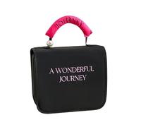 FUNSEED Trousse de toilette pour femme, trousse de toilette pliable tendance avec crochet de suspension pour voyage d'affaires, noir, Trousse de toilette pliable avec crochet de suspension