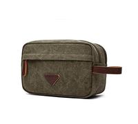 FUNSEED Trousse de toilette pour femmes et hommes, grande capacité, portable, en toile, pour clés, pièces de monnaie, cosmétiques, sac de rangement portable, vert, Tendance