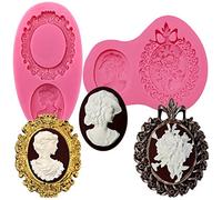 Funshowcase cadres Fondant Moule en silicone 2097 2098 Cadres avec Cameo