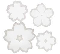 Funshowcase Cute Sakura Cherry Fleur Moule en silicone plateaux pour travaux manuels, résine époxy, Savon, confection de bijoux 4 in Set Bundle