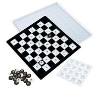 FUNSHOWCASE Damier Jeu Résine Époxy Silicone Moules Jeu D'Échecs Pièces Jouet Ciment Argile Polymère Bijoux Moulage Set 2-Count