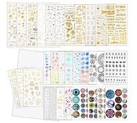 FUNSHOWCASE Kit de fournitures en résine avec 33 feuilles d'incrustation d'autocollants transparents pour décoration en résine, nail art, fabrication de bijoux, formes assorties de 0,5 à 5,8 cm
