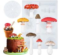 FUNSHOWCASE Life Like Moule en silicone en forme de champignon pour fondant et décoration de gâteau Chocolat