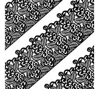 Funshowcase Lot de 10 feuilles de dentelle comestibles pour gâteau Noir 35,6 cm