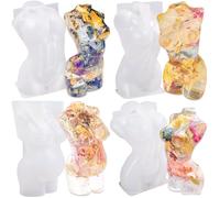 FUNSHOWCASE Lot de moules en silicone époxy - Torse féminin et femme enceinte - Hauteur : 8,9 cm