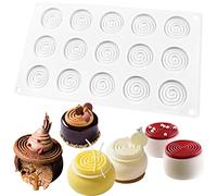 FUNSHOWCASE Mini tourbillon rond en silicone pour cheesecake, mousse, cookies, chocolat, sucettes arc-en-ciel, glaçage, couche, gâteau, disque de 5,1 cm de diamètre