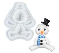FUNSHOWCASE Moule en silicone Bonhomme de neige de Noël Figurine de 10 cm pour fondant gâteau, décoration de cupcake, décoration de cupcake, résine époxy coulée polymère argile Craft