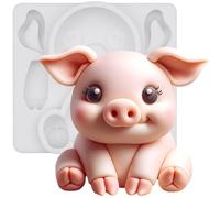 FUNSHOWCASE Moule en silicone pour décoration de gâteau en forme de cochon 7,3 cm de haut
