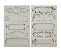 Funshowcase Moule en silicone vintage rétro Plaque et Etiquettes Objet 2 Plateaux