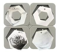 Funshowcase Moule hexagonal en silicone à 4 cavités avec trou pour chocolat, fabrication de bougies, moulage de résine époxy, projets d'artisanat de bijoux