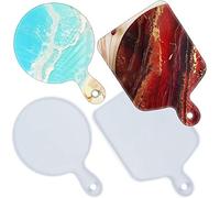 FUNSHOWCASE Moules en silicone avec poignées pour plateau de service, plateau, ciment, argile polymère, rectangulaire et rond, grand format 30,5 cm