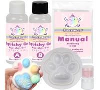 FUNSHOWCASE Taba Kit de création Squishy avec gel liquide, moule en silicone patte 3 pouces et flocage