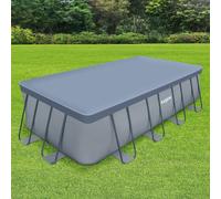 FUNSICLE, Bâche de Protection pour Piscine Tubulaire, Hors Sol, Rectangulaire, 5,48 X 2,74 M, Préserve La Propreté de l'eau, Économise l'eau et Maintient La Chaleur - Bleue, Grise