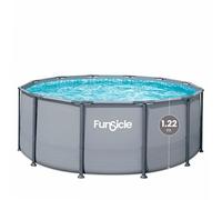 FUNSICLE Piscine Tubulaire Ronde Grise Ø3,66m x h1,22m
