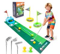 Funsland Jeu de Golf pour Enfant:3 à 8 Jeux de Mini-golf pour Tout-petits avec Retour Automatique des Balles,8 Balles de Golf,3 Clubs,Tapis de Putting - Jouets de Sport pour Garçons et Filles