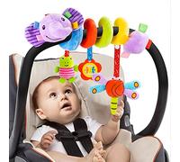 Funsland Jouets pour Poussettes, Jouet en Peluche Spirale D'activité Bébé, Siège Auto Jouets Doux de Bébé de Hochets, Jouet d'éveil Berceau Landau, Jouet Bebe Naissance Cadeaux 3 6 12 Mois, éléphants