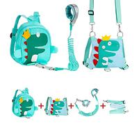 Funsland Sac a Dos Laisse Enfant, Harnais de Sécurité Enfant, Sac Harnai Bebe, 2.5M Anti Perdu Poignet, Harnais Enfant Promenade, Rotation à 360 ° Bracelet Enfant Securite pour 1 2 3 Ans, Vert