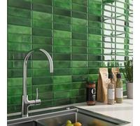 FunStick 30CMx30CM 30 Dalles PVC Adhesive Murale 3D Vinyle Adhesif Carrelage Salle de Bain Imperméable Carreaux Autocollant Cuisine Vert Vintage Stickers Muraux Salle de Bain Sticker 3D Vert Carrelage