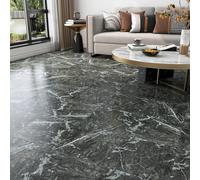 FunStick 30X30CM 30 Dalles Sol Chambre Dalle PVC Adhesive Sol Effet Marbre Carrelage Autocollant Cuisine Gris Foncé Carreaux PVC Adhesif Sols Salle de Bain Salon Marbre Vinyle Adhesif pour Sols Gris