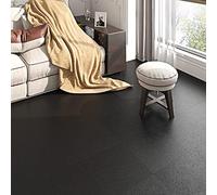 FunStick 30X30CM 30 Dalles Vinyle Auto-adhésives Noir Mat Carrelage Sol Intérieur Revêtement de Sols PVC Adhésif Linoleum pour Sols Cuisine Salle de Bain Dalle PVC Sol Étanche Autocollant Noir