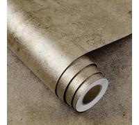 FunStick 40CM×6M Papier Peint Adhesif Beton Rouleau Autocollant Mural Cuisine Salle de Bain Papiers Adhesif Effet Metal Marron Revêtement Plan de Travail Armoire Adhésif Papier Peint Effet Beton Salon