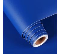 FunStick 40CM x 6M Papier Peint Adhesif Mural Bleu Roi Rouleau Adhésif Decoratif Papiers Peints Uni Bleu Autocollant Armoire Cuisine Papier Adhesif pour Meuble Plan de Travail Table Chambre Garçons