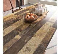 FunStick 40CMx6M Papier Peint Bois Cuisine Vinyle Adhesif Meuble Plan de Travail Table Papier Adhesif pour Meuble Bois Effet Panneau Tasseau Rouleau Adhésif Decoratif Cuisine Autocollant Marron Foncé