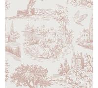 FunStick 44.5CMx9M Papier Peint Autocollant Fleuri Arbre Jardin du Château Gris Blanc Papier Peint Adhesif Mural Salle de Bain Chambre Armoire Vinyle Adhesif Gris Rose Papiers Adhésif Fleuri Meuble