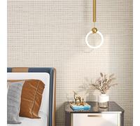 FunStick 60CM×5M Papier Peint Adhesif Mural Beige Papier Peint Chambre Texturé Géométrique Imperméable Papiers Peints Autocollant Beige Blanc Rouleau Adhesif pour Meuble Armoire Table Vinyle Texturé