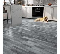 FunStick 90×15CM 35 Dalles PVC Adhesives Sol Bois Gris Stickers Carrelage Adhesif Sols Gris Panneau Bois Decoratif Dalle Vinyle Sols Adhesive Salle de Bain Lavable Carreaux Autocollants Cuisine Sol