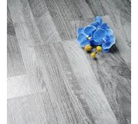 FunStick Dalle PVC Adhesif Sol Bois Papier Autocollant Decoration Imitation Parquet Gris Sol PVC Adhesif Cuisine Salle de Bain Imperméable 90×15CM 17 Dalles Autocollantes Mural Gris Bois Carrelage