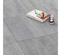 FunStick Dalle PVC Adhesive Sol Carreau de Ciment Gris 30X30CM 5 Dalles Sols PVC Adhésif Carrelage Gris Effet Béton Sol Salle de Bain Cuisine Imperméable Dalle Vinyle Adhésif Sols Carreaux de Ciment