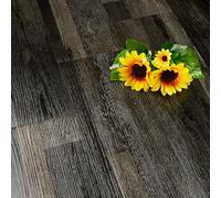 FunStick Dalle PVC Adhesive Sol Noir Effet Panneau Bois Carrelage Adhesif Sol Effet Bois Cuisine Noir Autocollant Sols Adhesif Étanche 90×15CM 17 Dalles PVC Sols Cuisine Garage Foncé Stickers Chambre