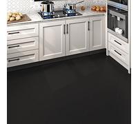 FunStick Dalle PVC Adhesive Sol Noir Mat 30X60CM 5 Dalles Carrelage Autocollant Mural Cuisine Revêtement de Sol Intérieur Carrelage Adhesif Mural Salle de Bain Salon Noir Sols PVC Buanderie Chambre