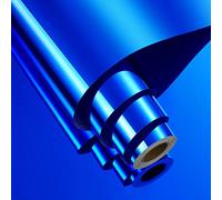 FunStick Miroir Mural Autocollant Miroir Adhésif Bleu Feuilles de Miroir Flexibles Bleu Miroir Autocollant Porte Placard Décoration Rouleau Miroir Adhesif Stickers Muraux Salon Sans Verre 30CM X 2M