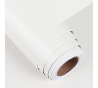 FunStick Papier Adhesif pour Meuble Blanc Mat 40CM x 6M Rouleau Adhesif Decoratif Autocollant Meuble Peler et Coller Revêtement Adhesif Meuble Stickers Meuble pour Cuisine Plan de Travail Armoire
