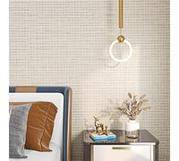 FunStick Papier Peint Adhesif Blanc tissé Papier Peint Blanc Mural Chambre Salon Papier Adhesif pour Meuble Tiroir Armoire Beige Vinyle Adhesif Décoratif Revêtement Plan de Travail Cuisine 30CM×5M